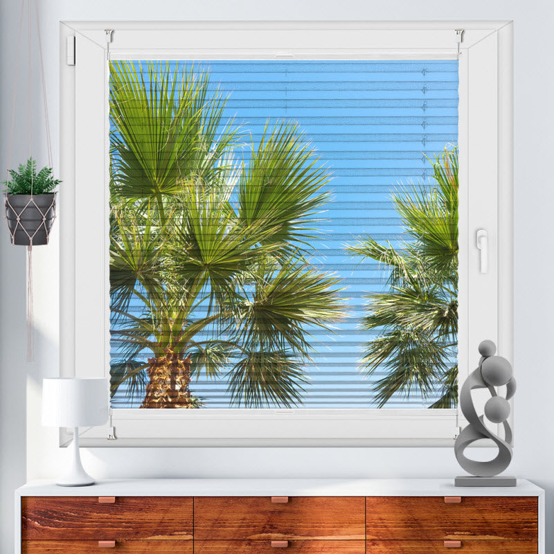 Wabenplissee mit Motiv: Palmen