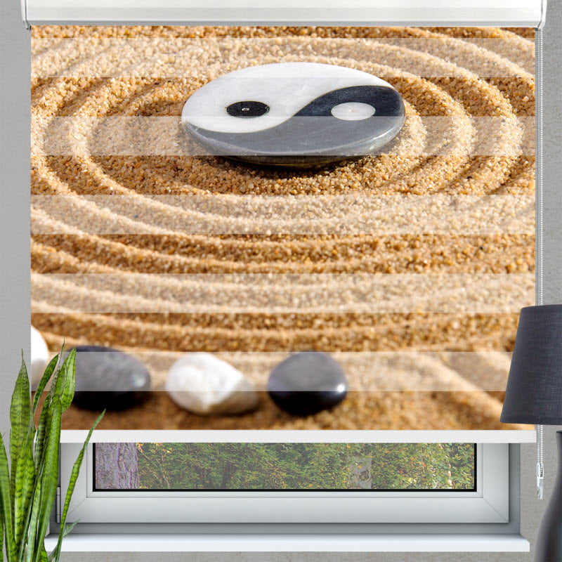 Doppelrollo mit Motiv: Yin Yang