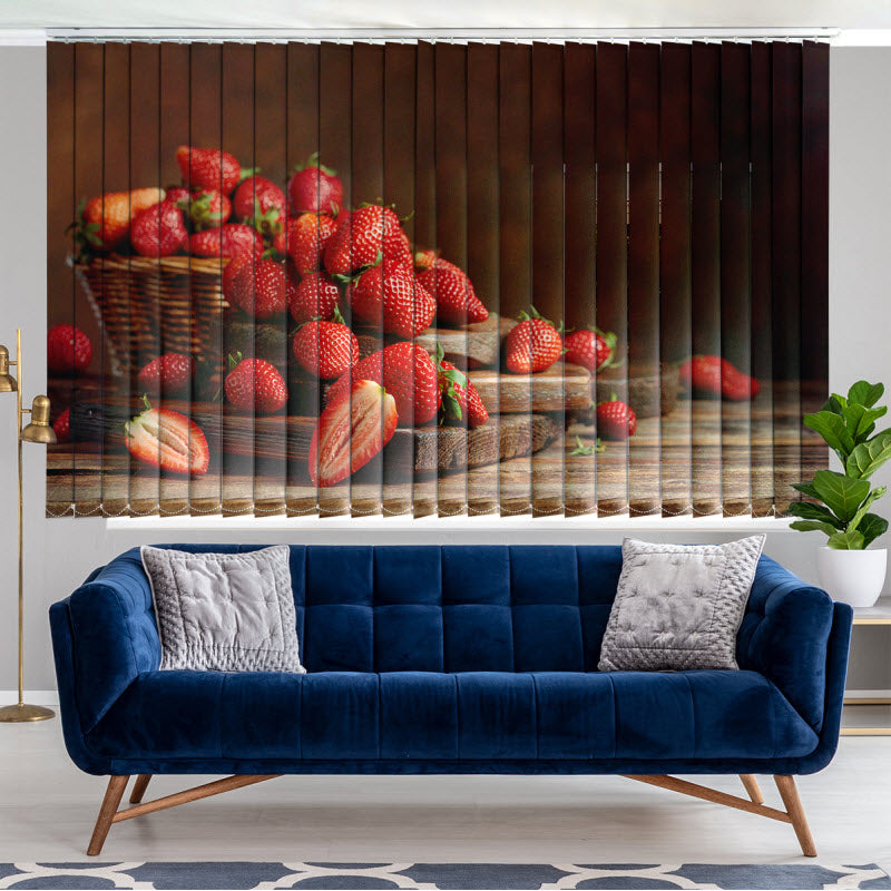 Lamellenvorhang mit Motiv: Erdbeeren