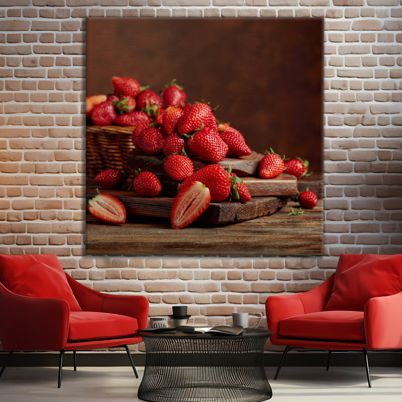 Leinwand mit Motiv: Erdbeeren