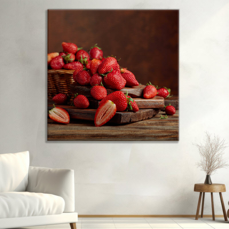 Leinwand mit Motiv: Erdbeeren