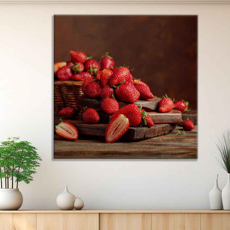 Leinwand mit Motiv: Erdbeeren