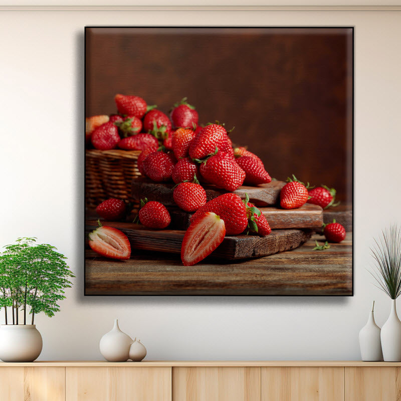 Textilspannrahmen mit Motiv: Erdbeeren