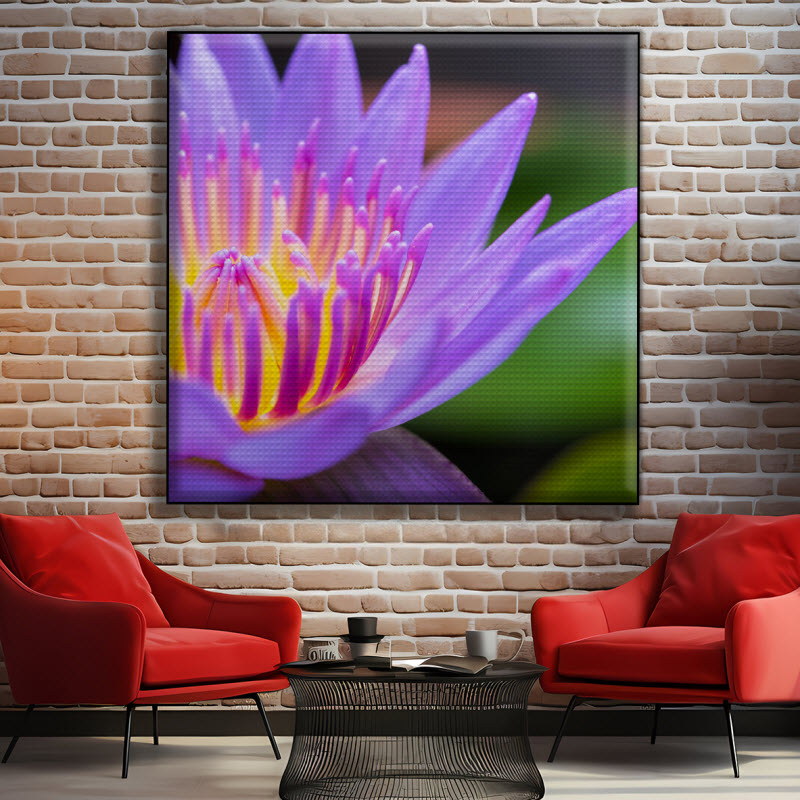 Akustikstoff mit Motiv: Seerose