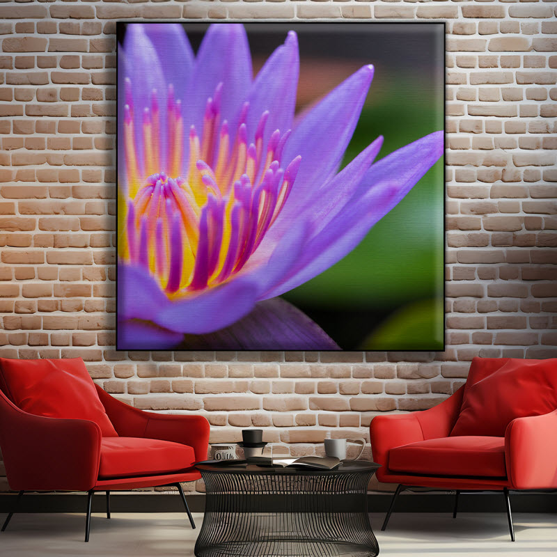 Textilspannrahmen mit Motiv: Seerose