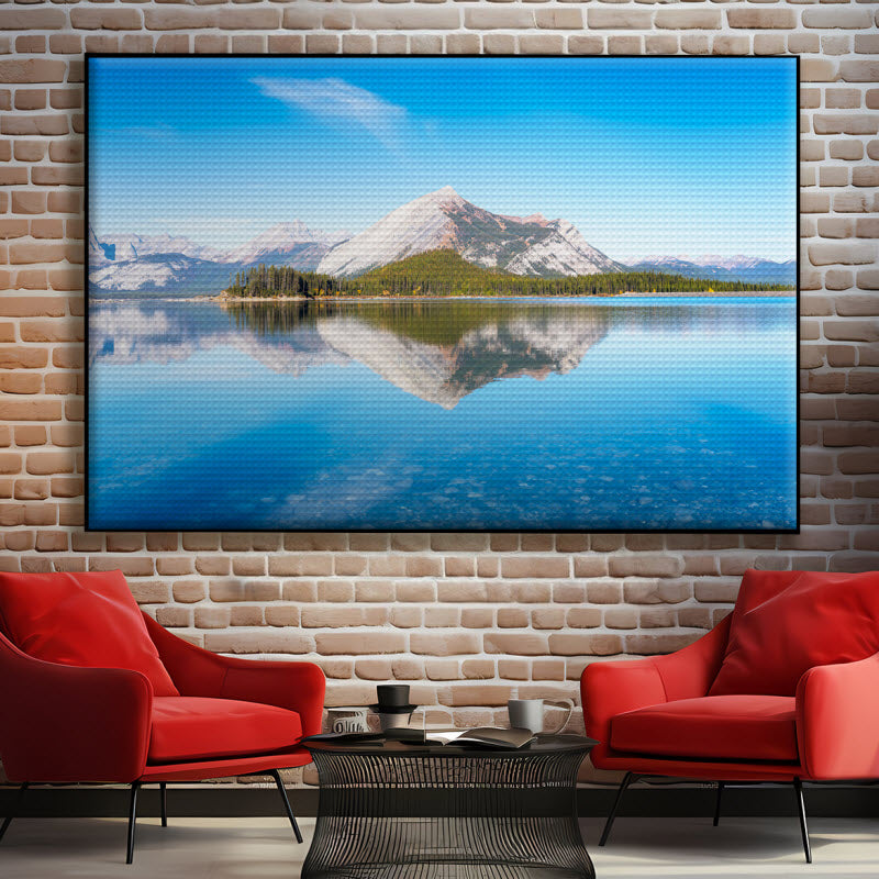 Akustikstoff mit Motiv: Bergsee