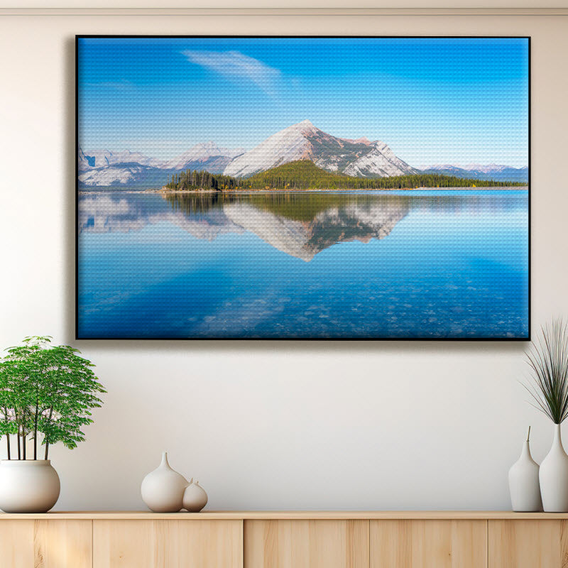 Akustikstoff mit Motiv: Bergsee