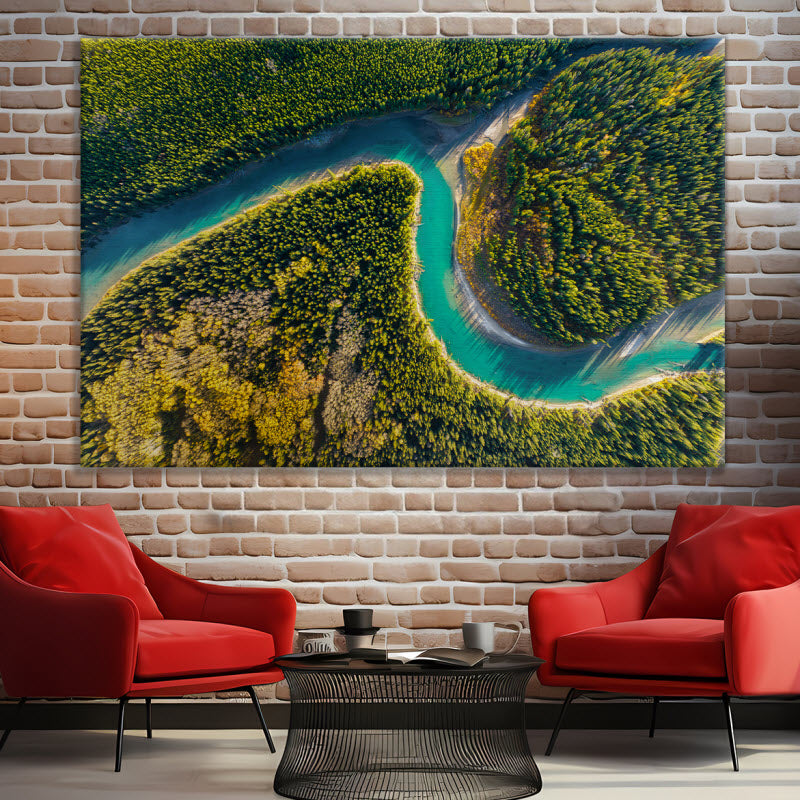 Leinwand mit Motiv: See im Wald