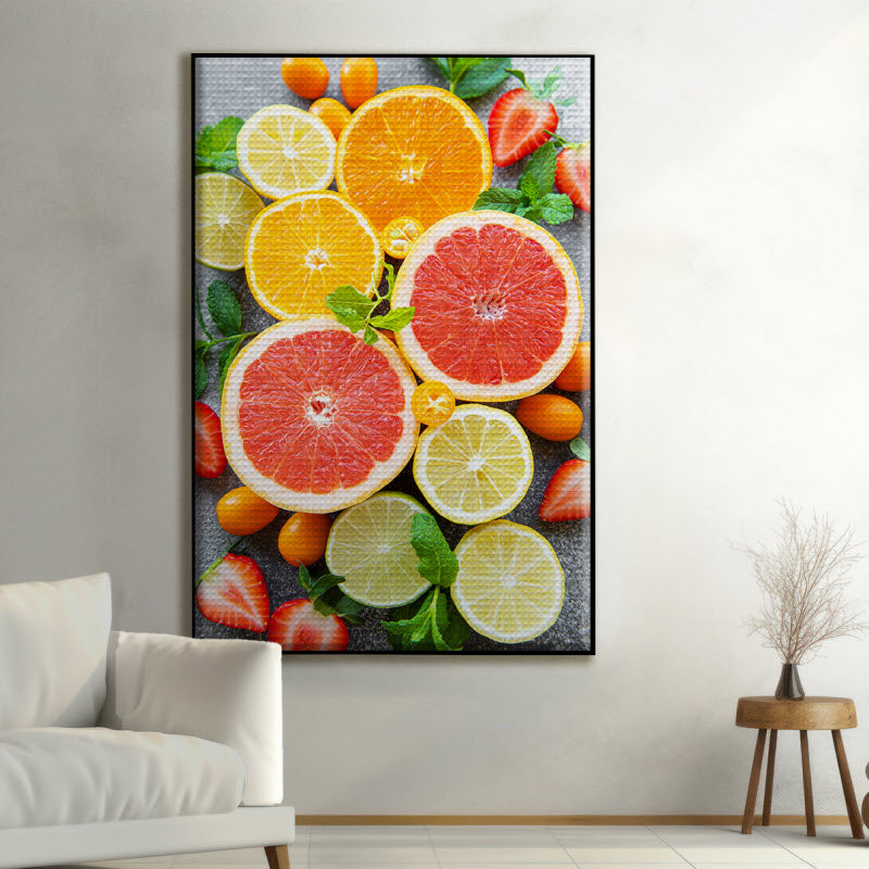 Akustikstoff mit Motiv: Zitrusfrüchte