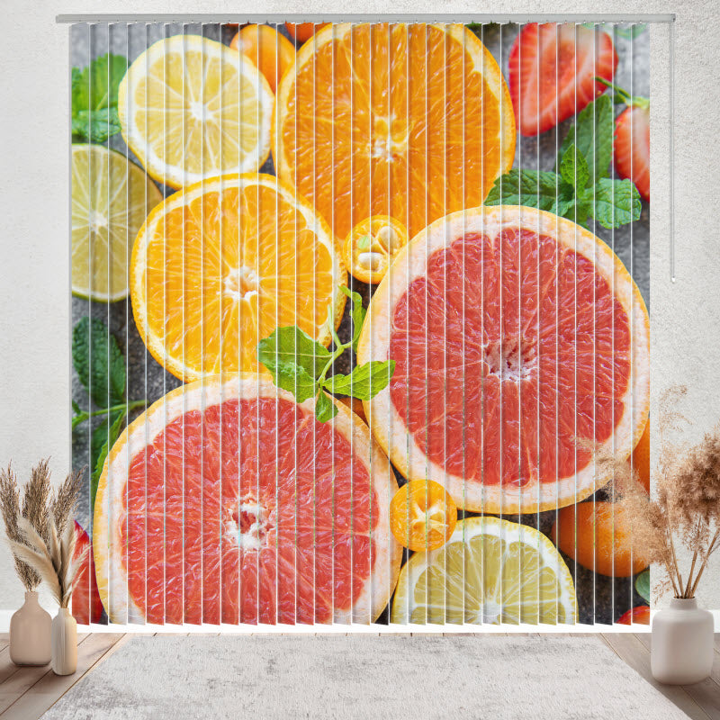 Lamellenvorhang mit Motiv: Zitrusfrüchte