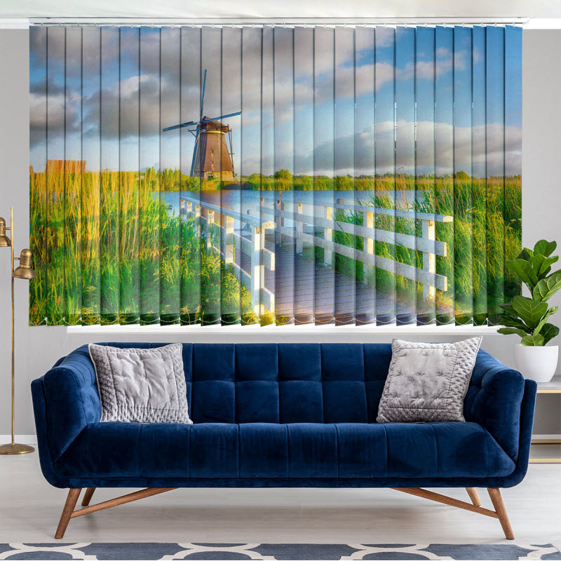 Lamellenvorhang mit Motiv: Windmühle