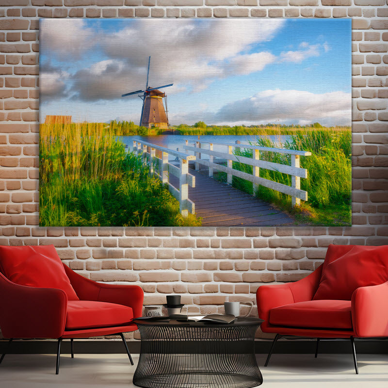 Leinwand mit Motiv: Windmühle