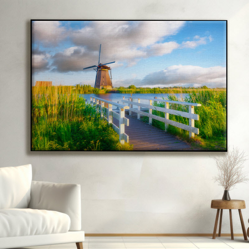 Textilspannrahmen mit Motiv: Windmühle