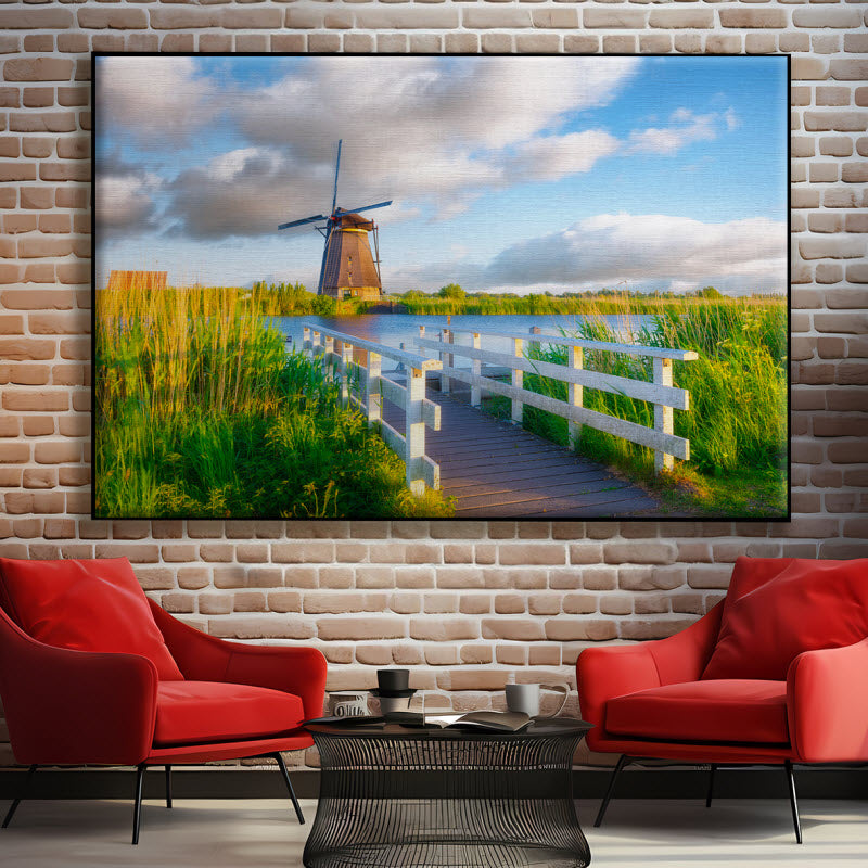 Textilspannrahmen mit Motiv: Windmühle