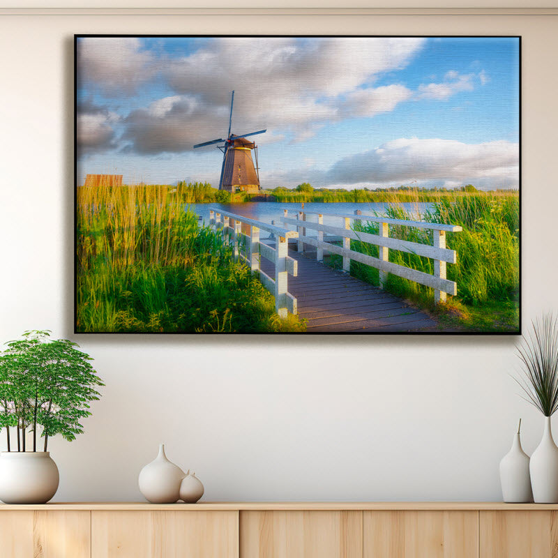 Textilspannrahmen mit Motiv: Windmühle