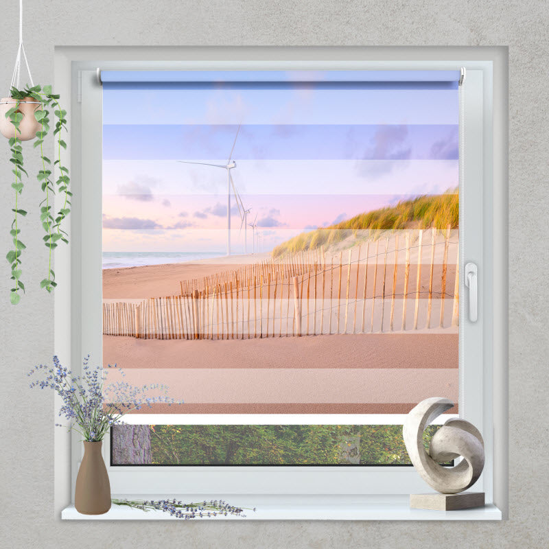 Klemmfix Doppelrollo mit Motiv: Sylt Sand