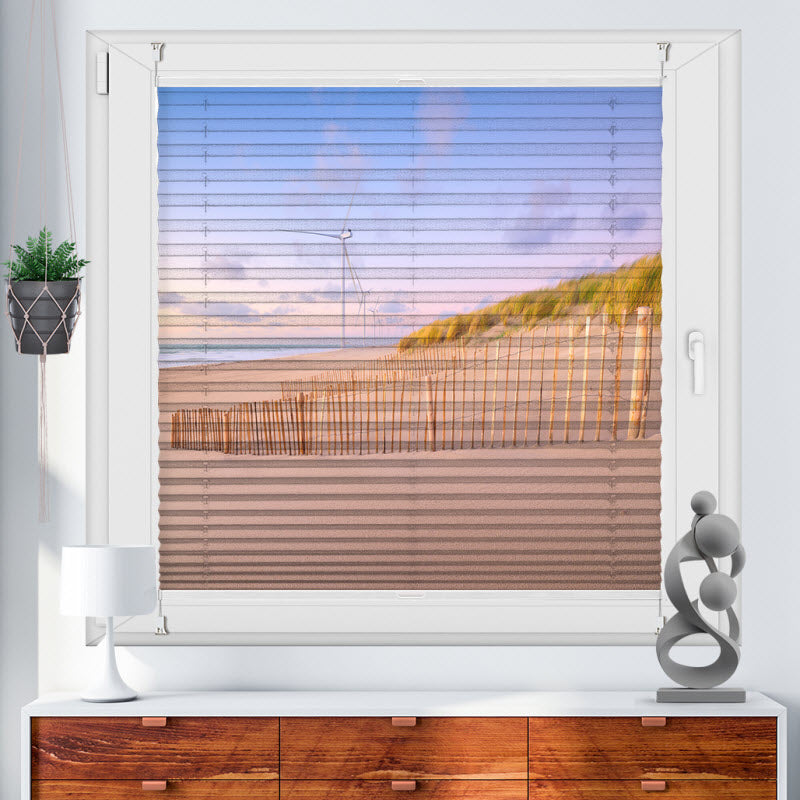 Wabenplissee mit Motiv: Sylt Sand