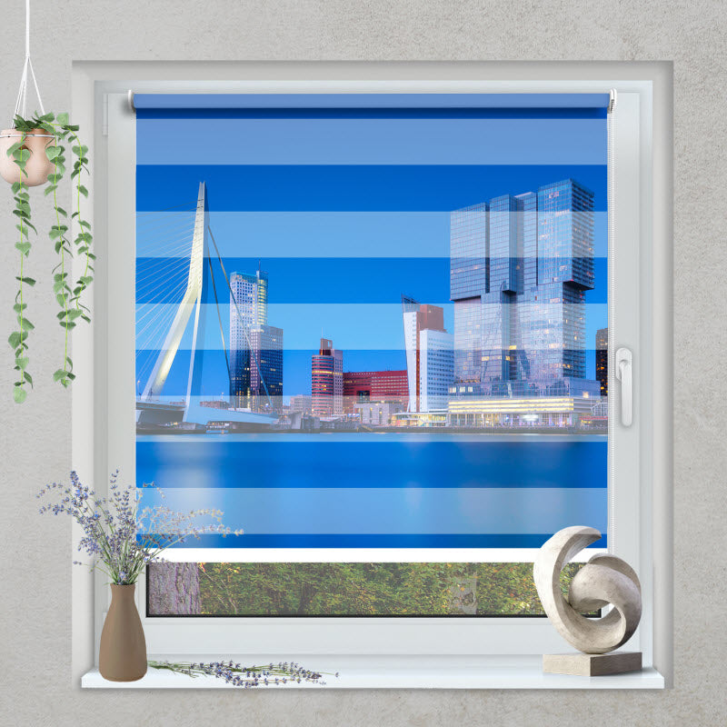 Klemmfix Doppelrollo mit Motiv: Rotterdam Wolkenkratzer