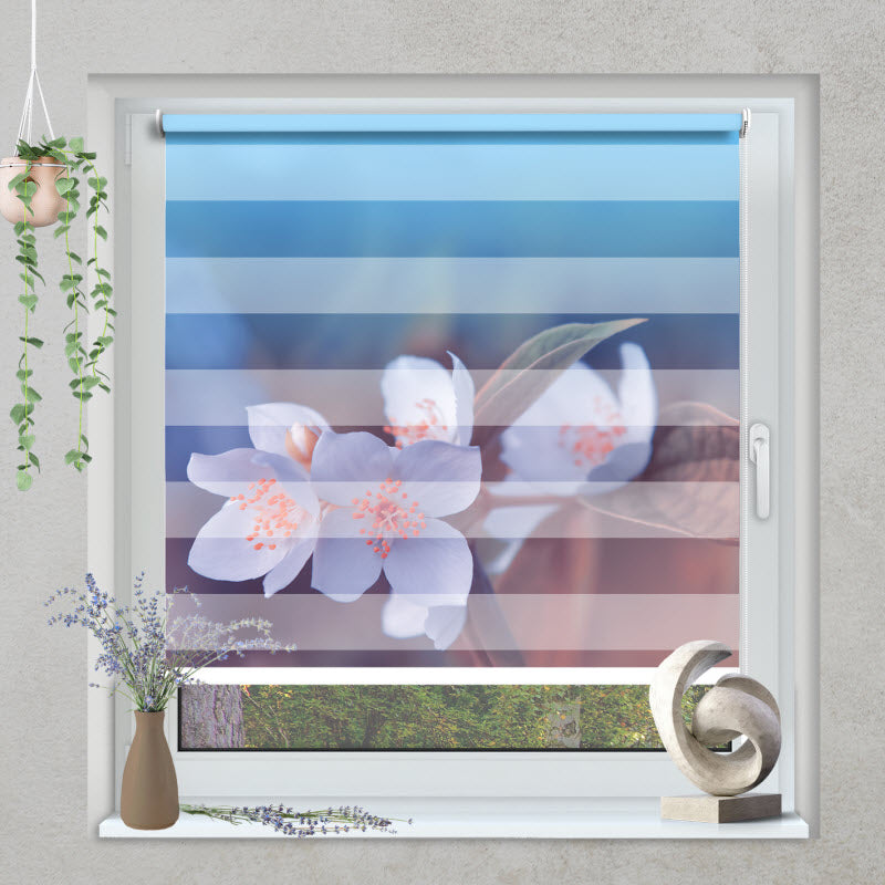 Klemmfix Doppelrollo mit Motiv: Kischblüte