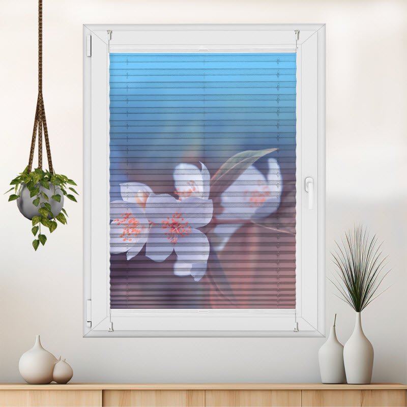 Plissee mit Motiv: Kischblüte