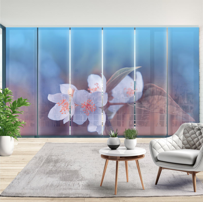 Schiebegardine mit Motiv: Kischblüte