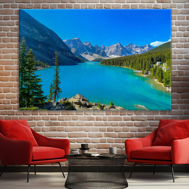 Leinwand mit Motiv: See mit Bergausblick