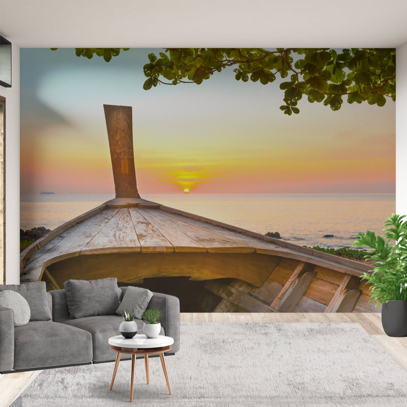 Tapete mit Motiv: Boot mit Sonnenuntergang