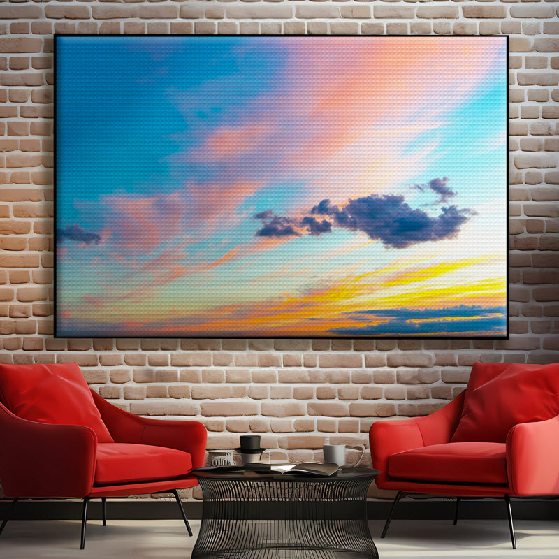 Akustikstoff mit Motiv: Bunter Himmel