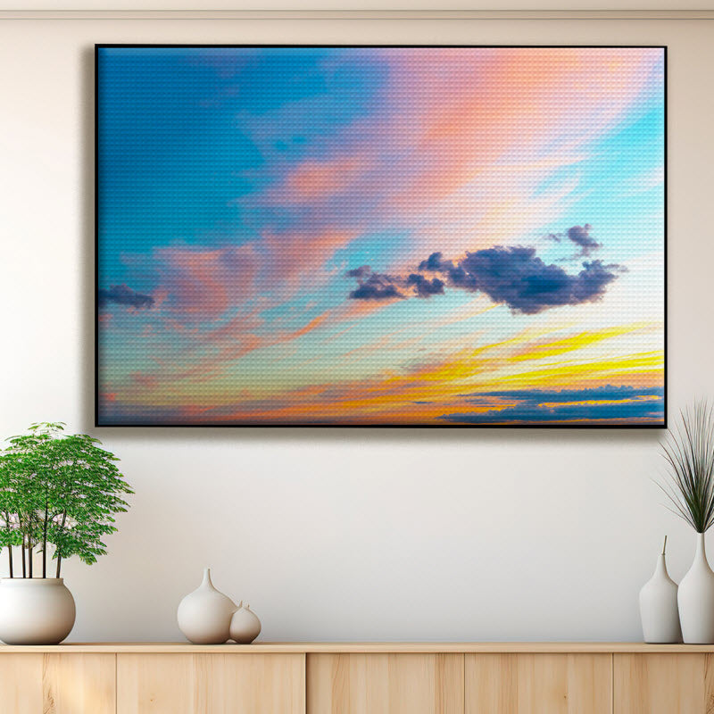 Akustikstoff mit Motiv: Bunter Himmel