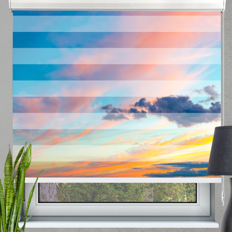 Doppelrollo mit Motiv: Bunter Himmel