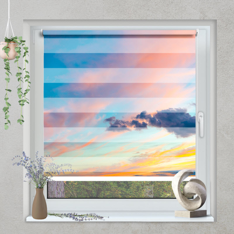 Klemmfix Doppelrollo mit Motiv: Bunter Himmel
