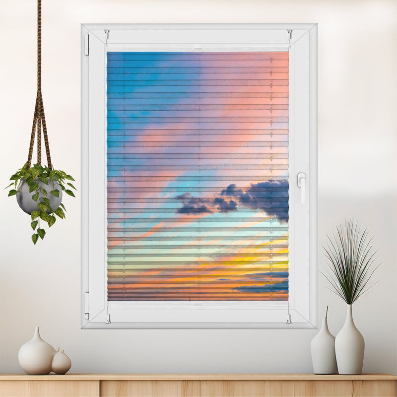 Plissee mit Motiv: Bunter Himmel