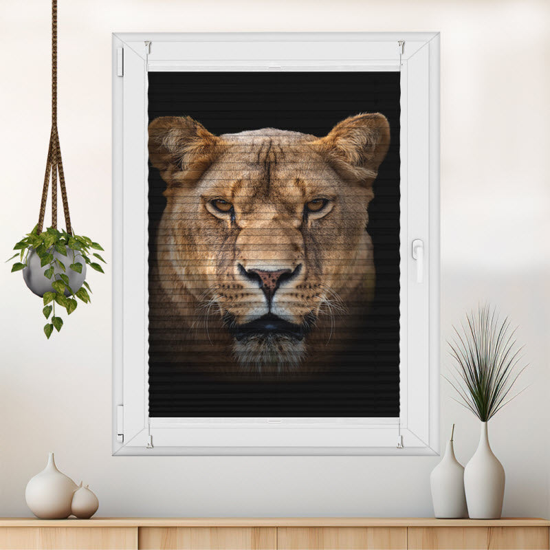 Plissee mit Motiv: Löwin