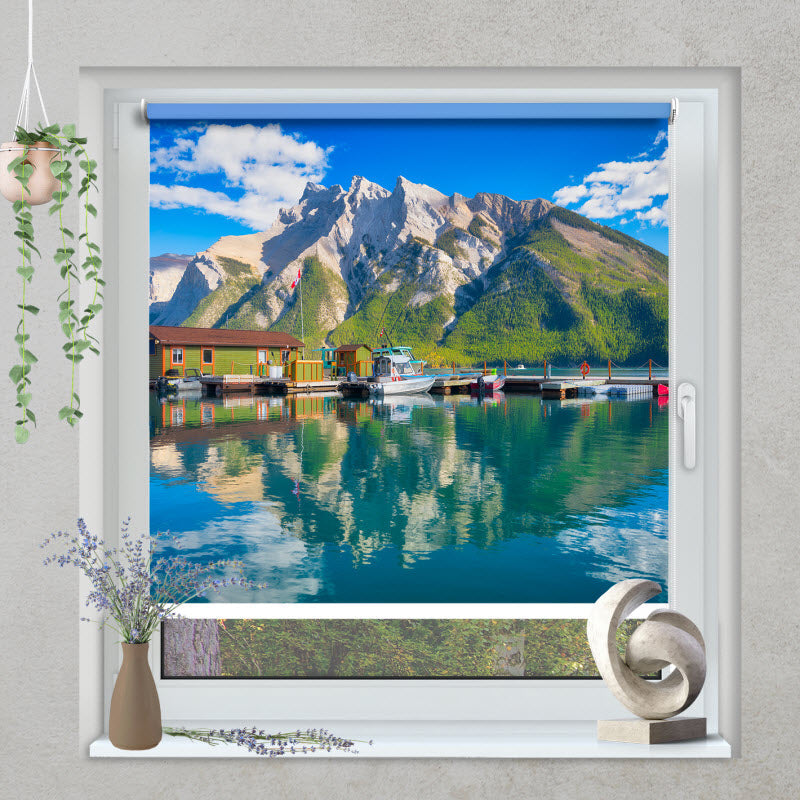 Klemmfix Rollo mit Motiv: Berge am See