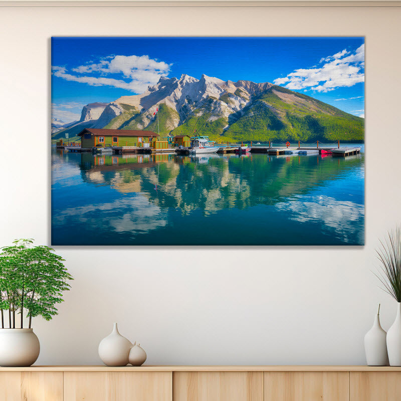 Leinwand mit Motiv: Berge am See