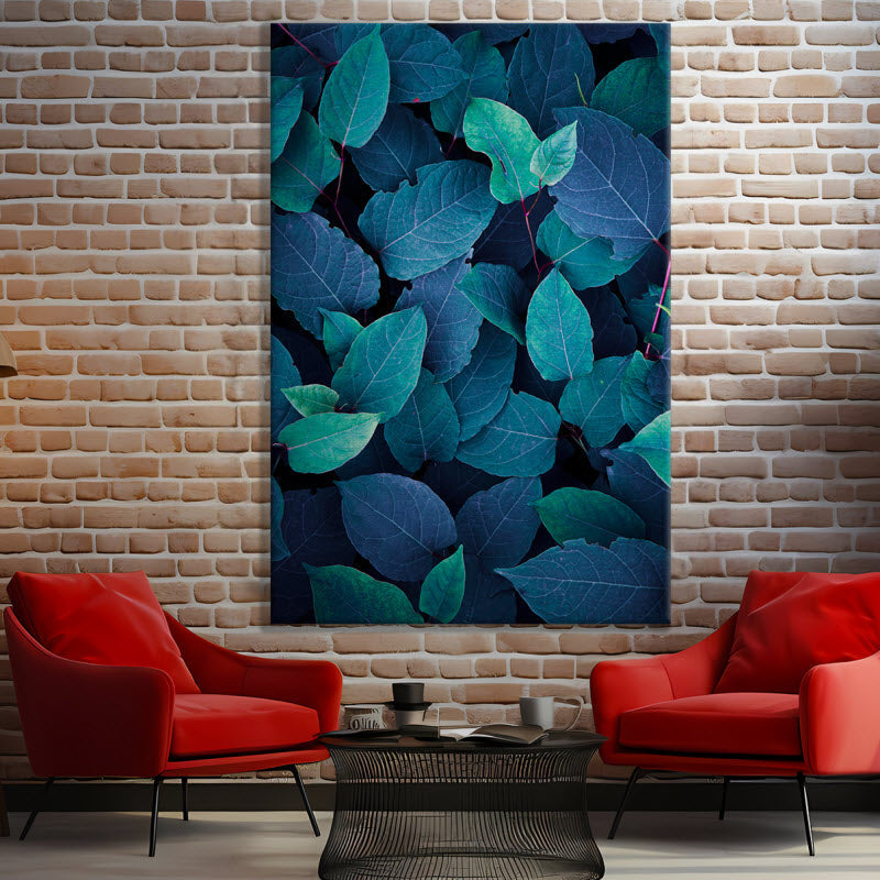 Leinwand mit Motiv: Blätter Grün Blau