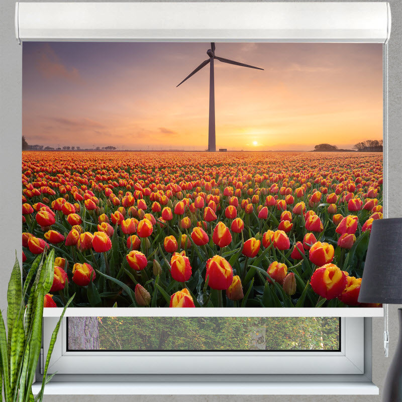 Kassettenrollo mit Motiv: Tulpen