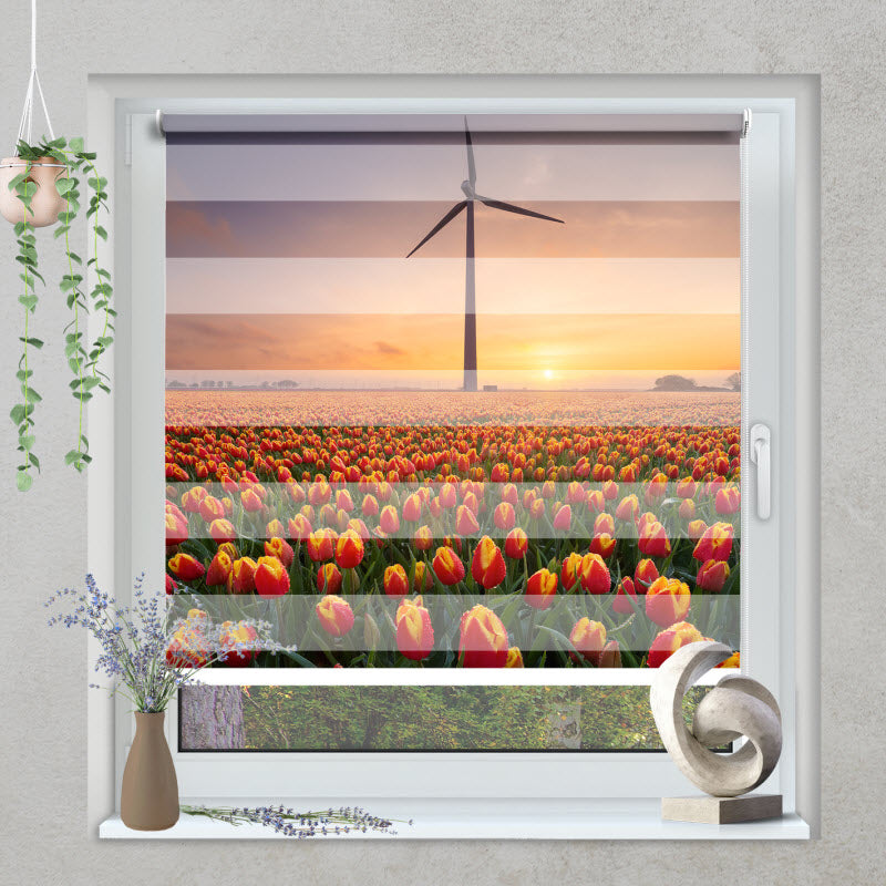 Klemmfix Doppelrollo mit Motiv: Tulpen