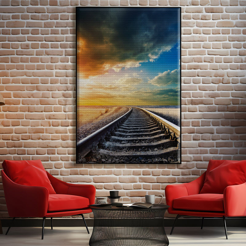 Akustikstoff mit Motiv: Gleis