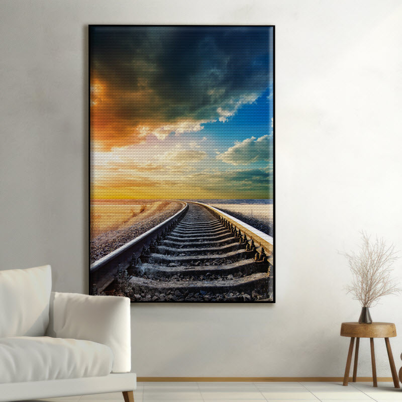 Akustikstoff mit Motiv: Gleis