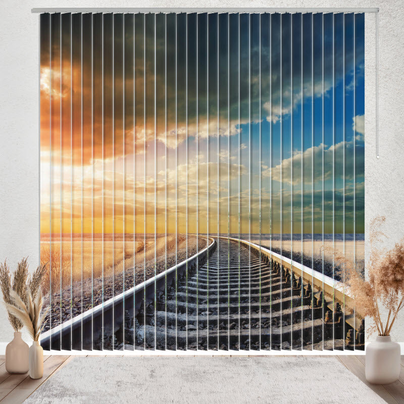 Lamellenvorhang mit Motiv: Gleis