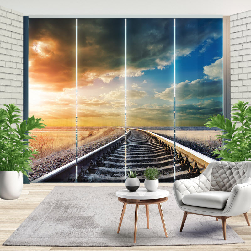 Schiebegardine mit Motiv: Gleis