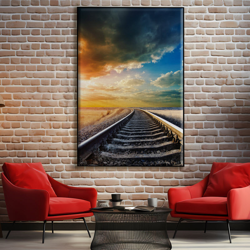 Textilspannrahmen mit Motiv: Gleis