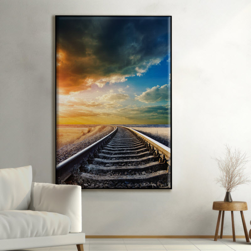 Textilspannrahmen mit Motiv: Gleis