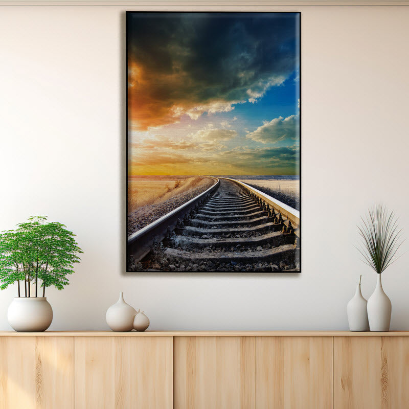 Textilspannrahmen mit Motiv: Gleis