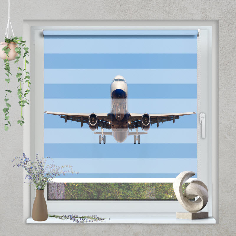 Klemmfix Doppelrollo mit Motiv: Flugzeug