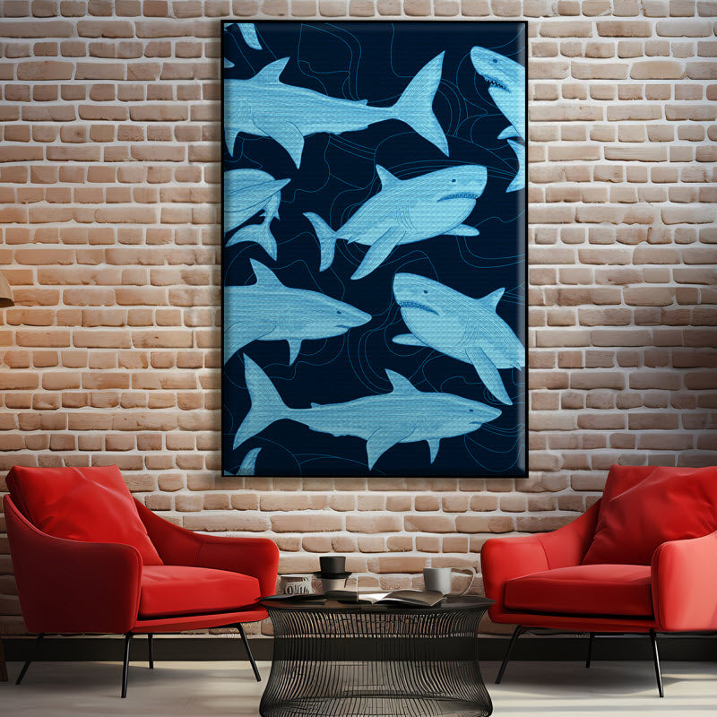 Akustikstoff mit Motiv: Haimuster