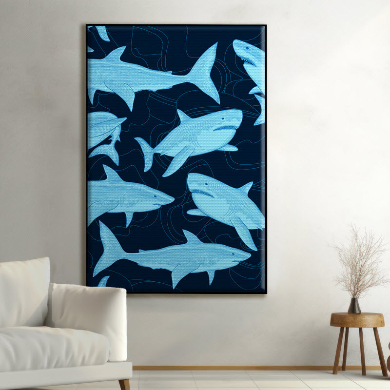 Akustikstoff mit Motiv: Haimuster