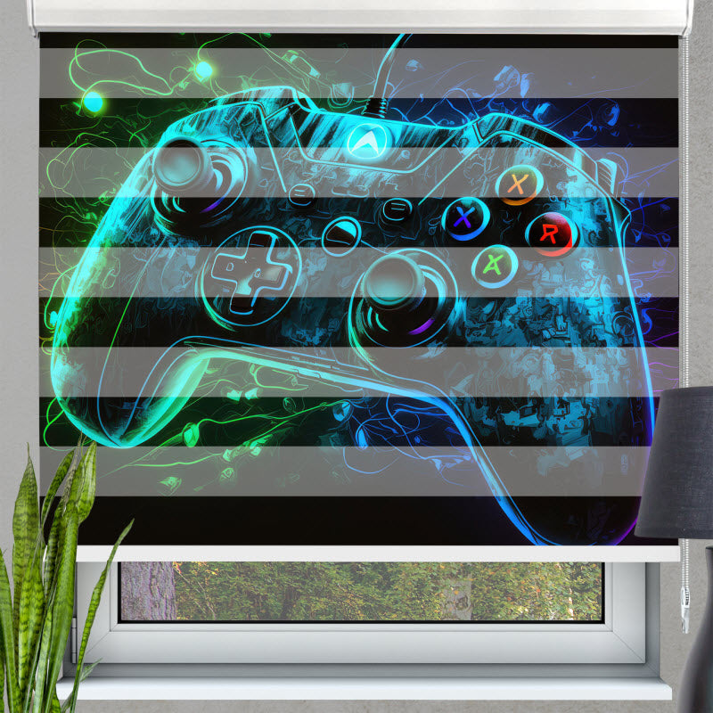 Doppelrollo mit Motiv: Controller