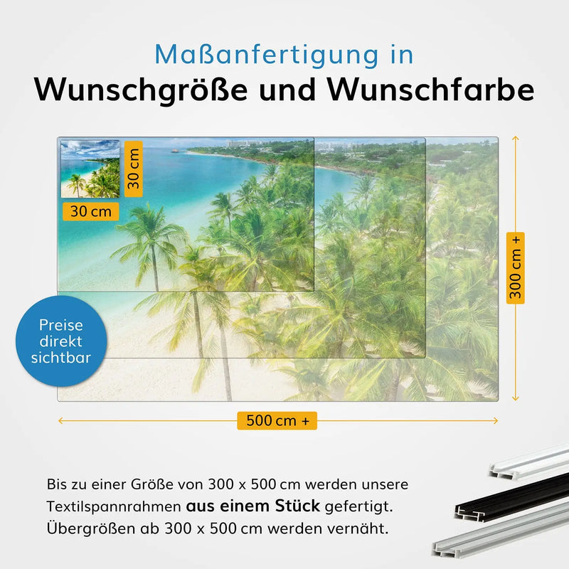 Maßanfertigung in Wunschgröße und Wunschfarbe